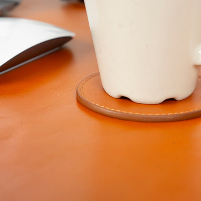 Lavo Leather Cup Coaster Set