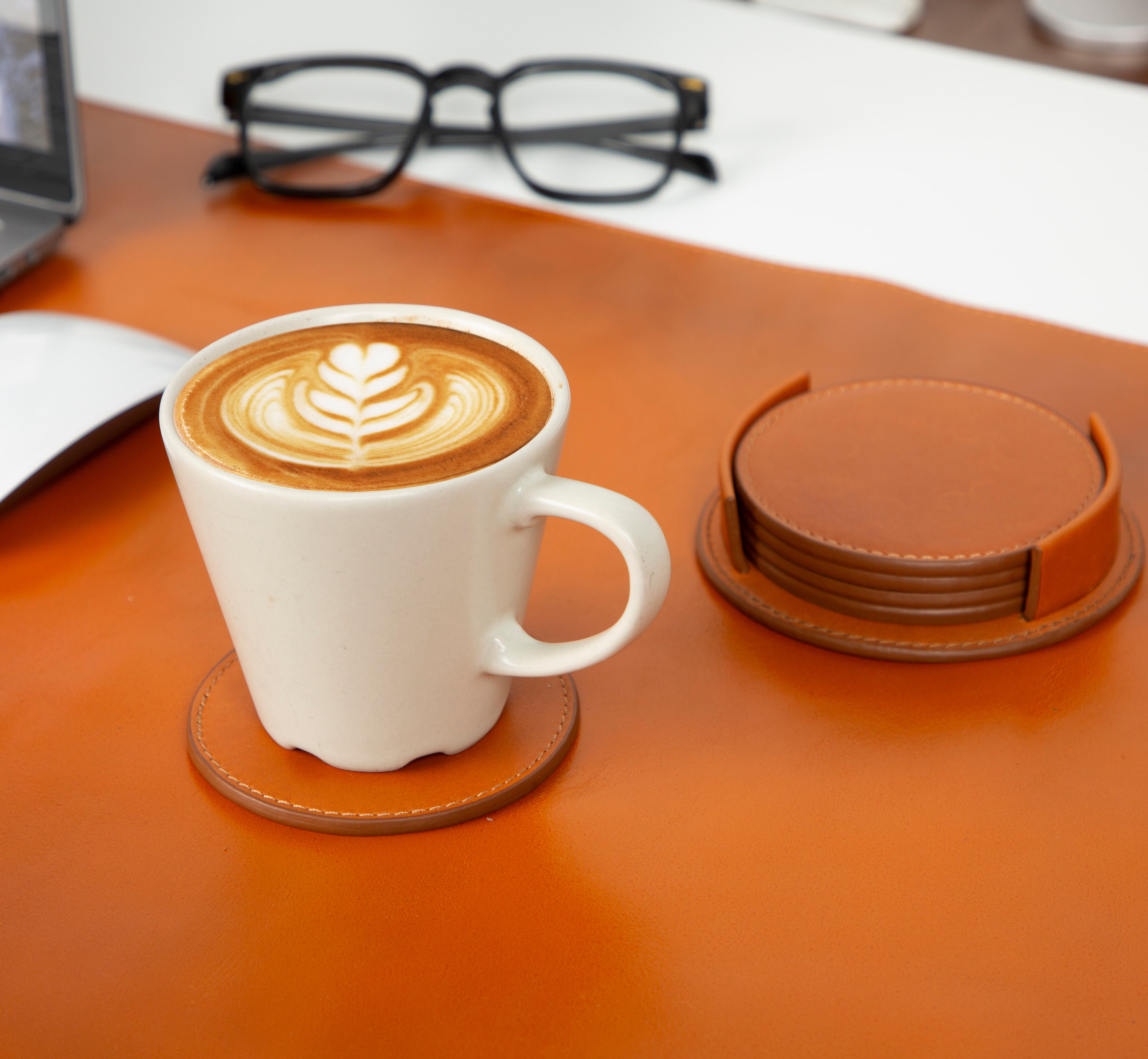 Divine Leather Cup Coaster Set