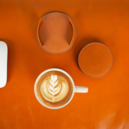 Divine Leather Cup Coaster Set