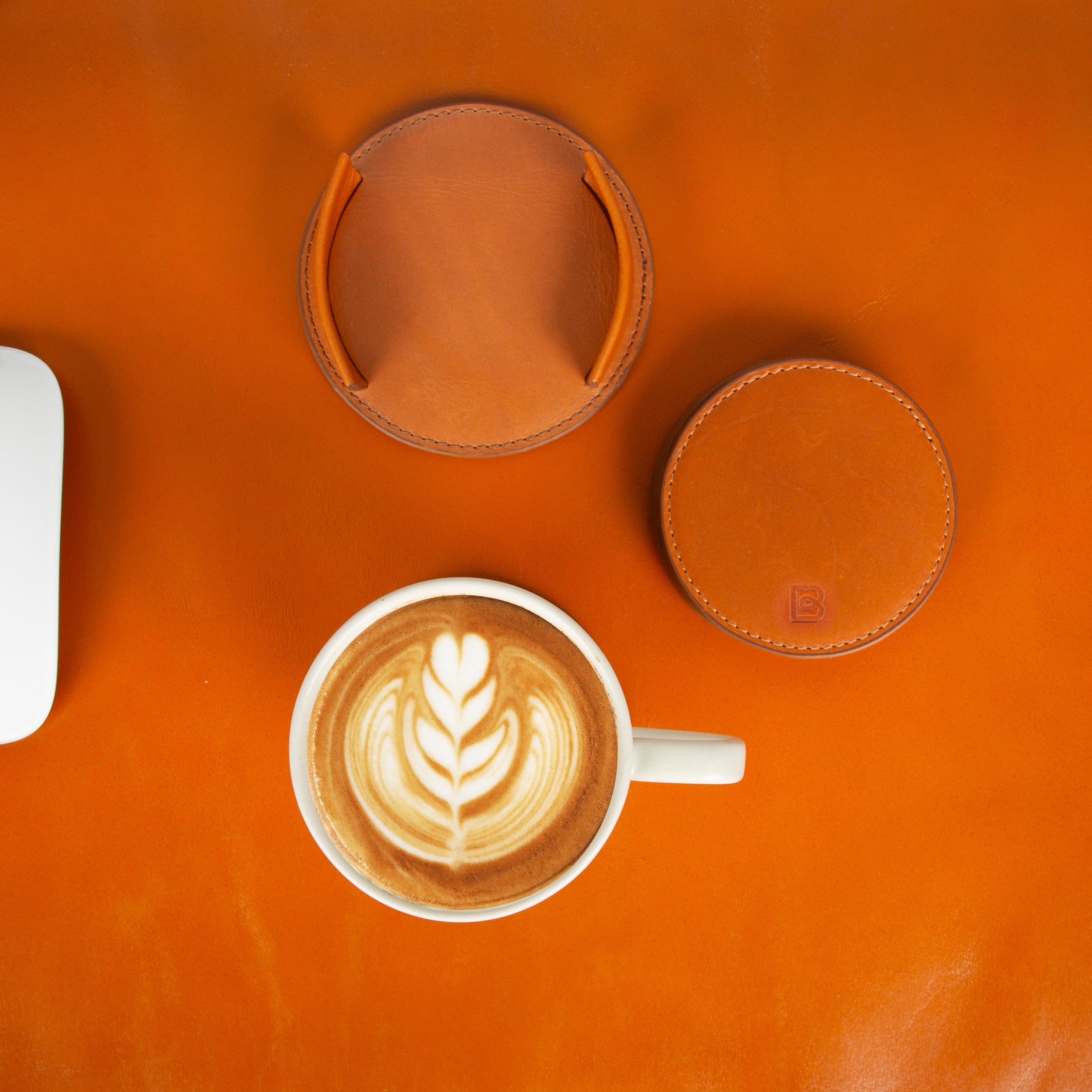 Lavo Leather Cup Coaster Set