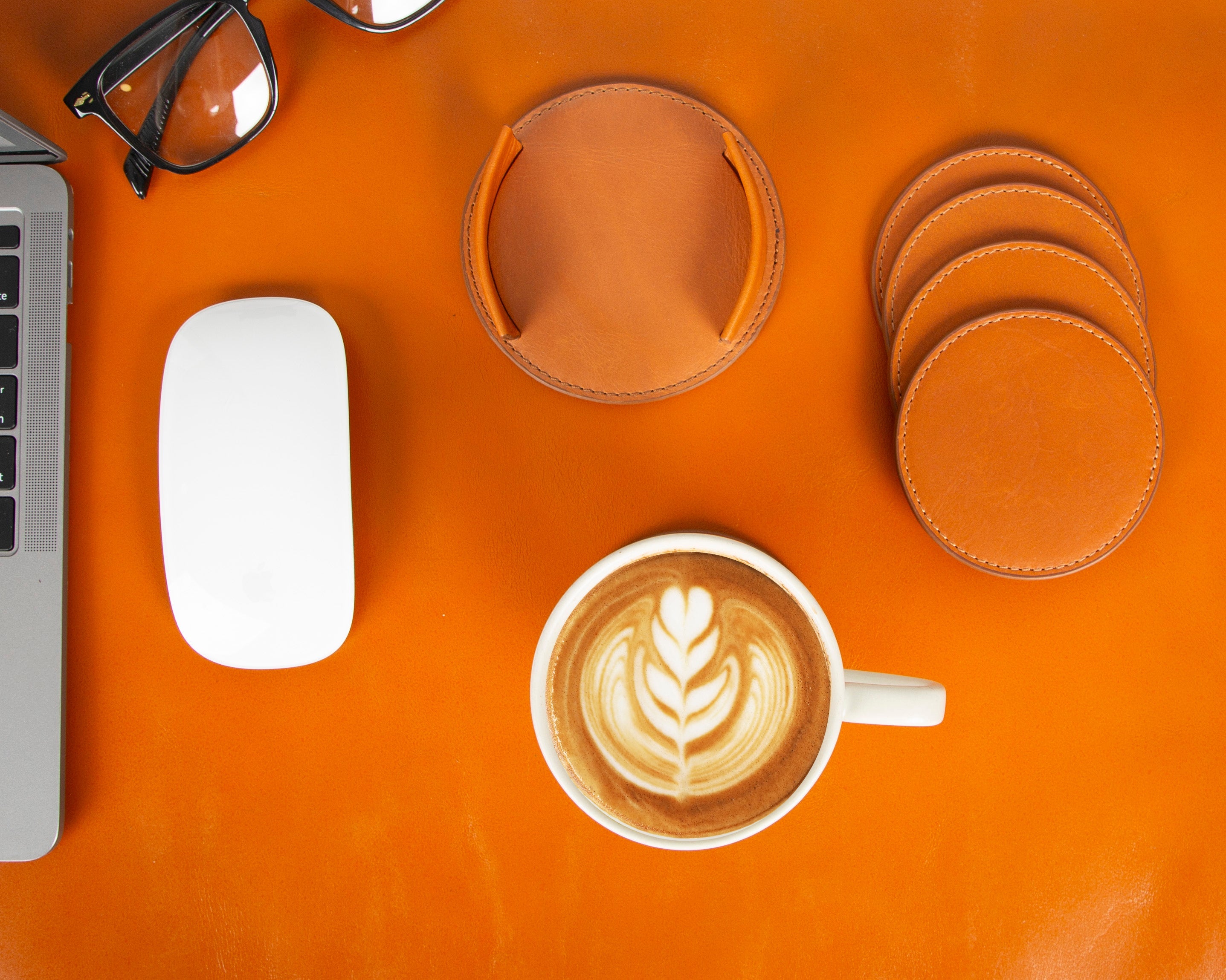 Divine Leather Cup Coaster Set