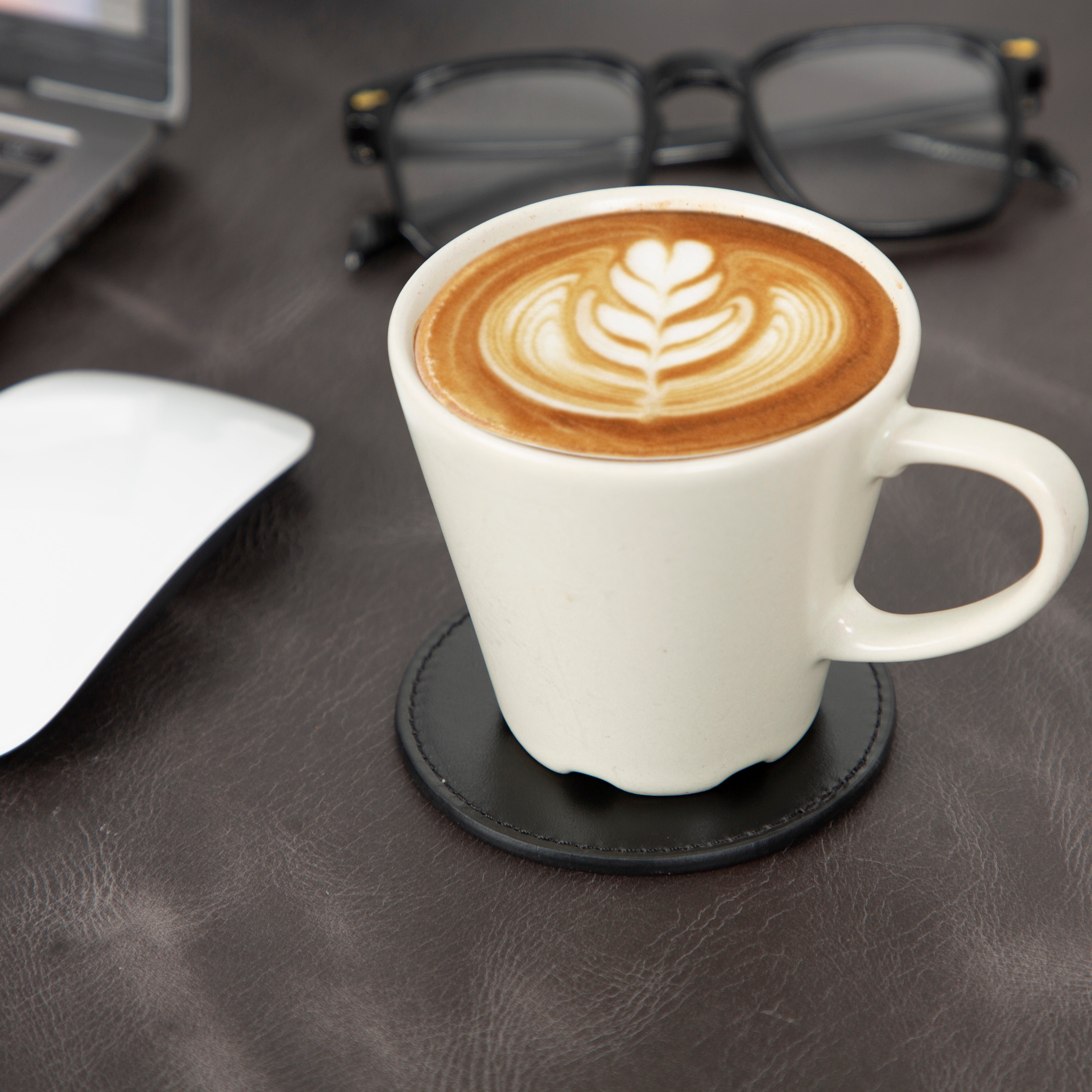 Lavo Leather Cup Coaster Set