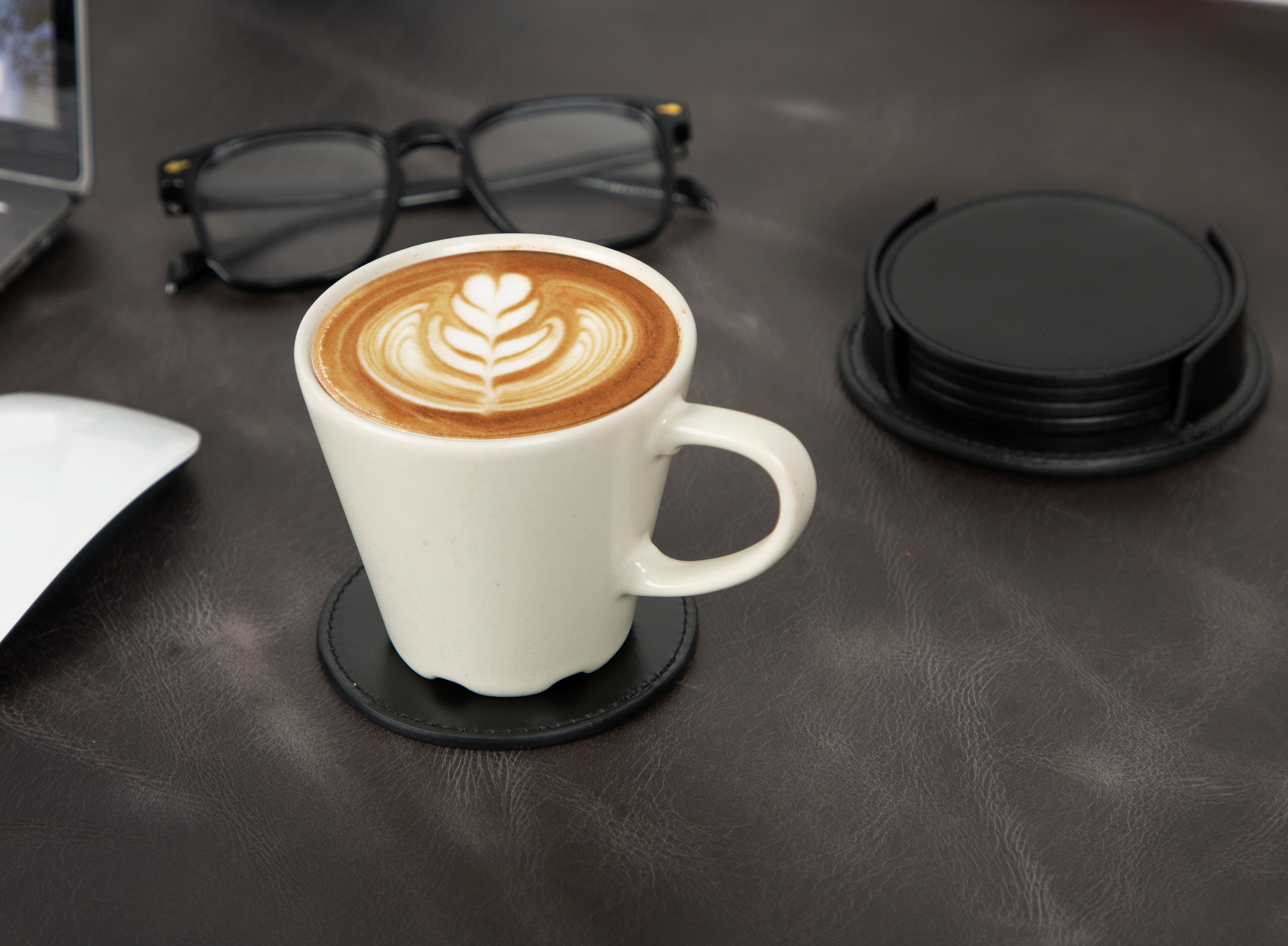 Divine Leather Cup Coaster Set