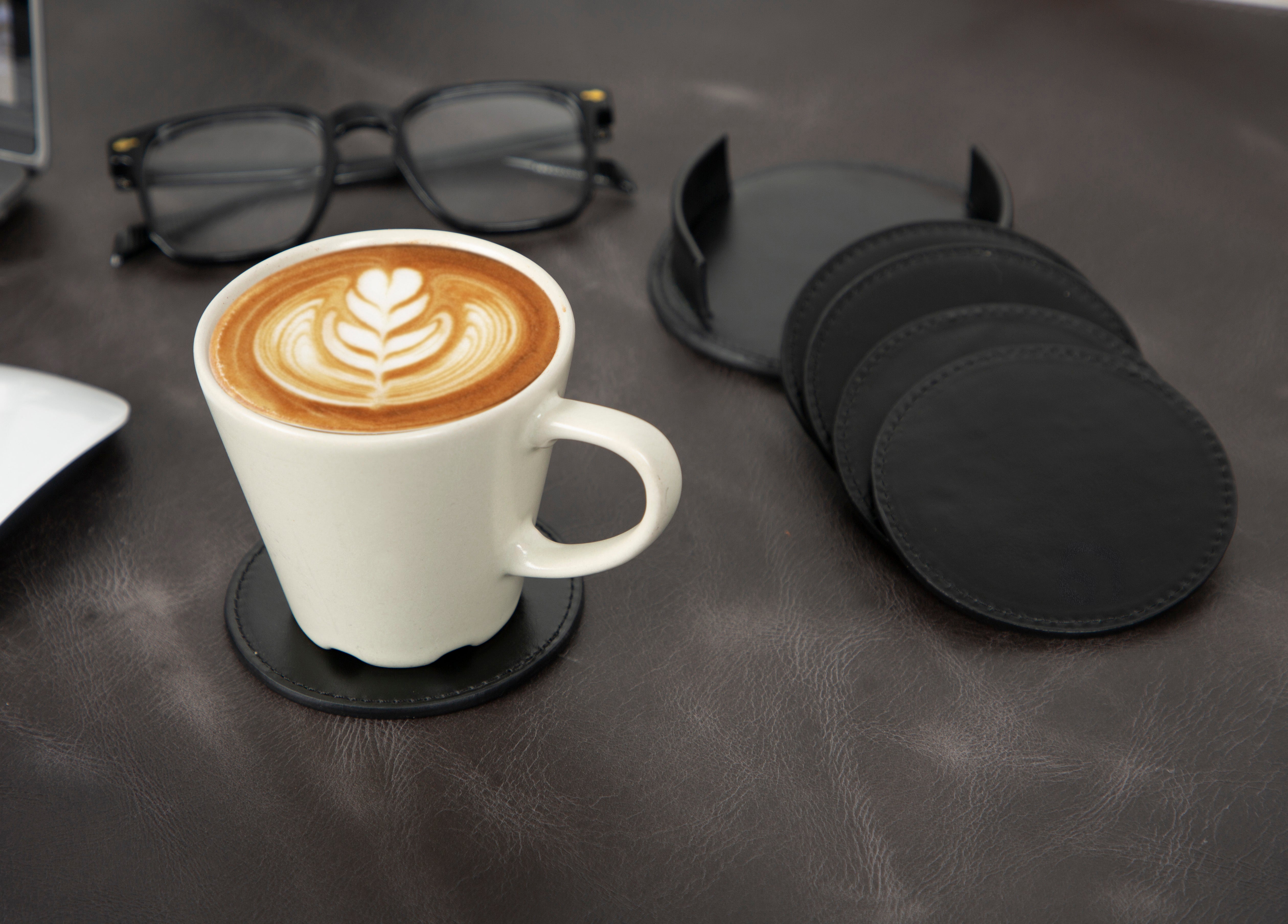 Divine Leather Cup Coaster Set