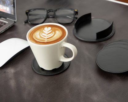 Divine Leather Cup Coaster Set