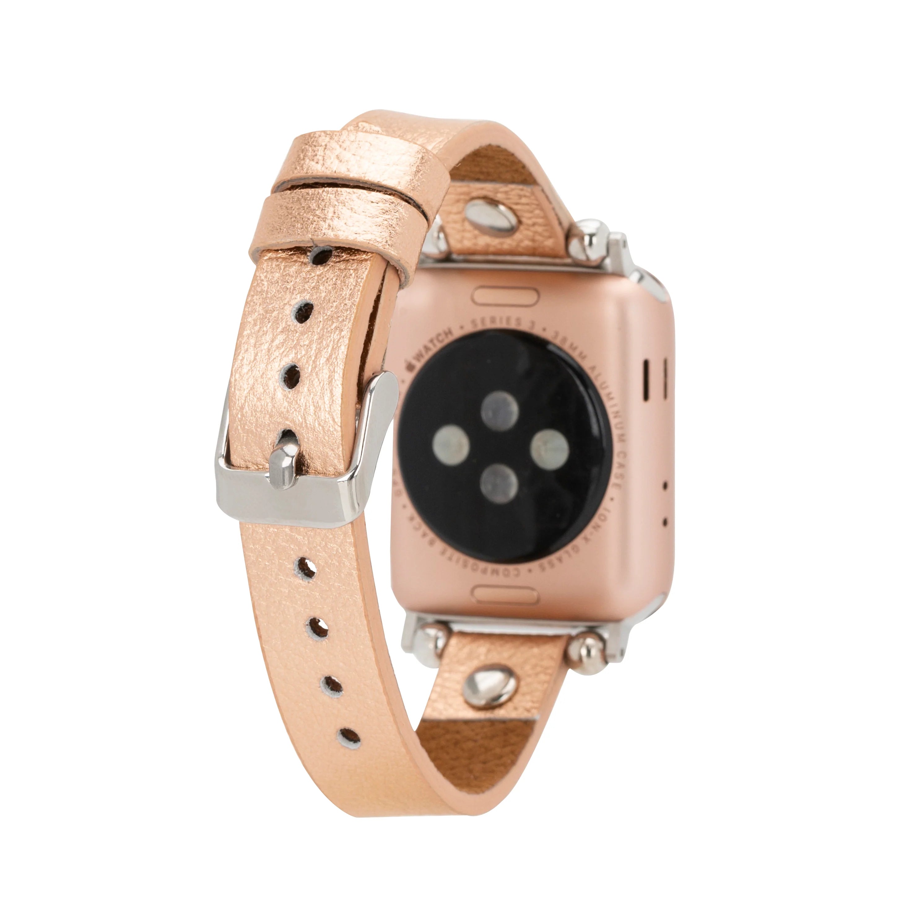 Ferro Silver Trok Style Leather Apple Watch Bands