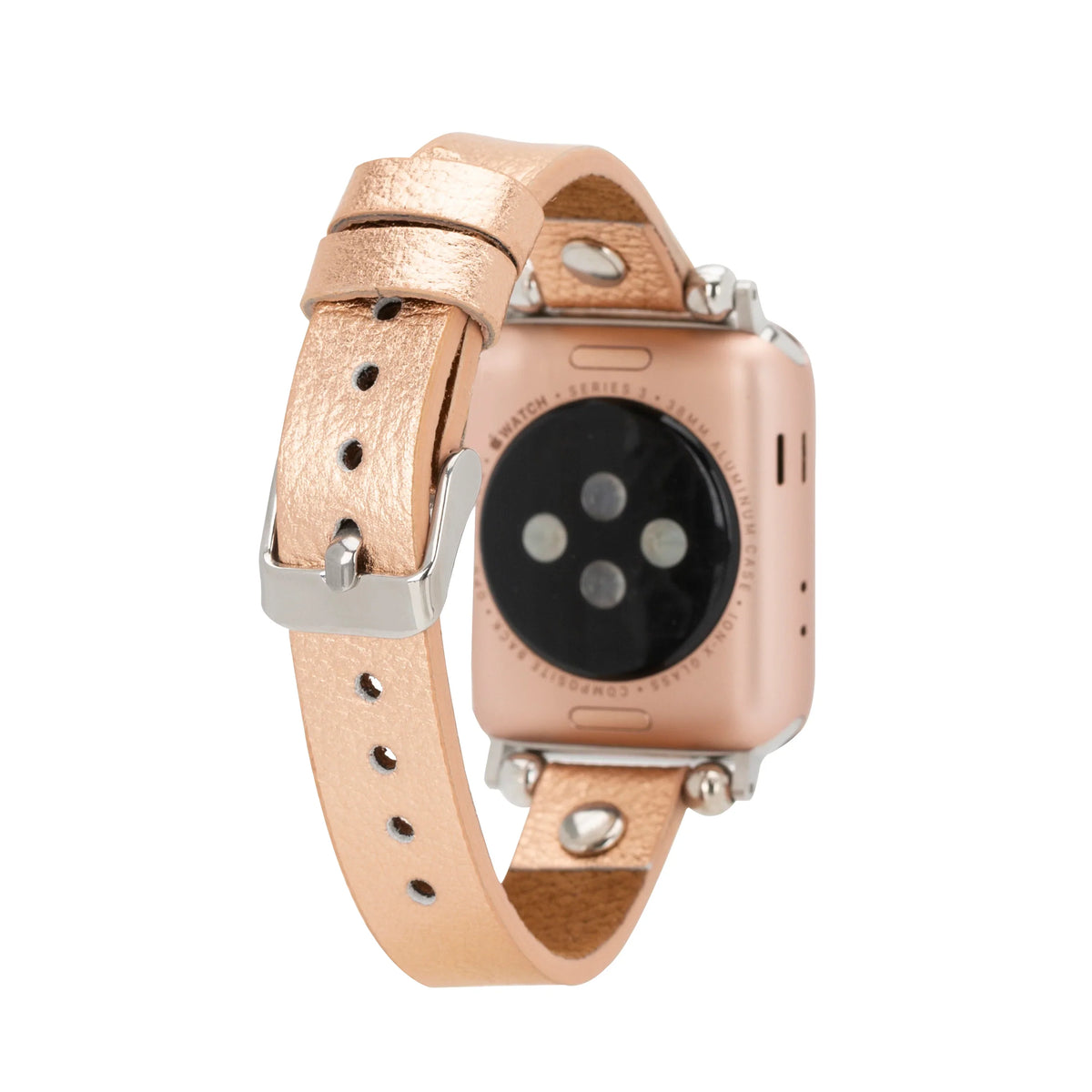 Ferro Leather Apple Watch Band - Silver