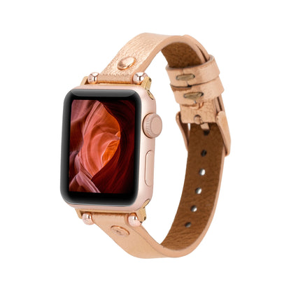 Ferro Rose Gold Trok Style Leather Apple Watch Bands