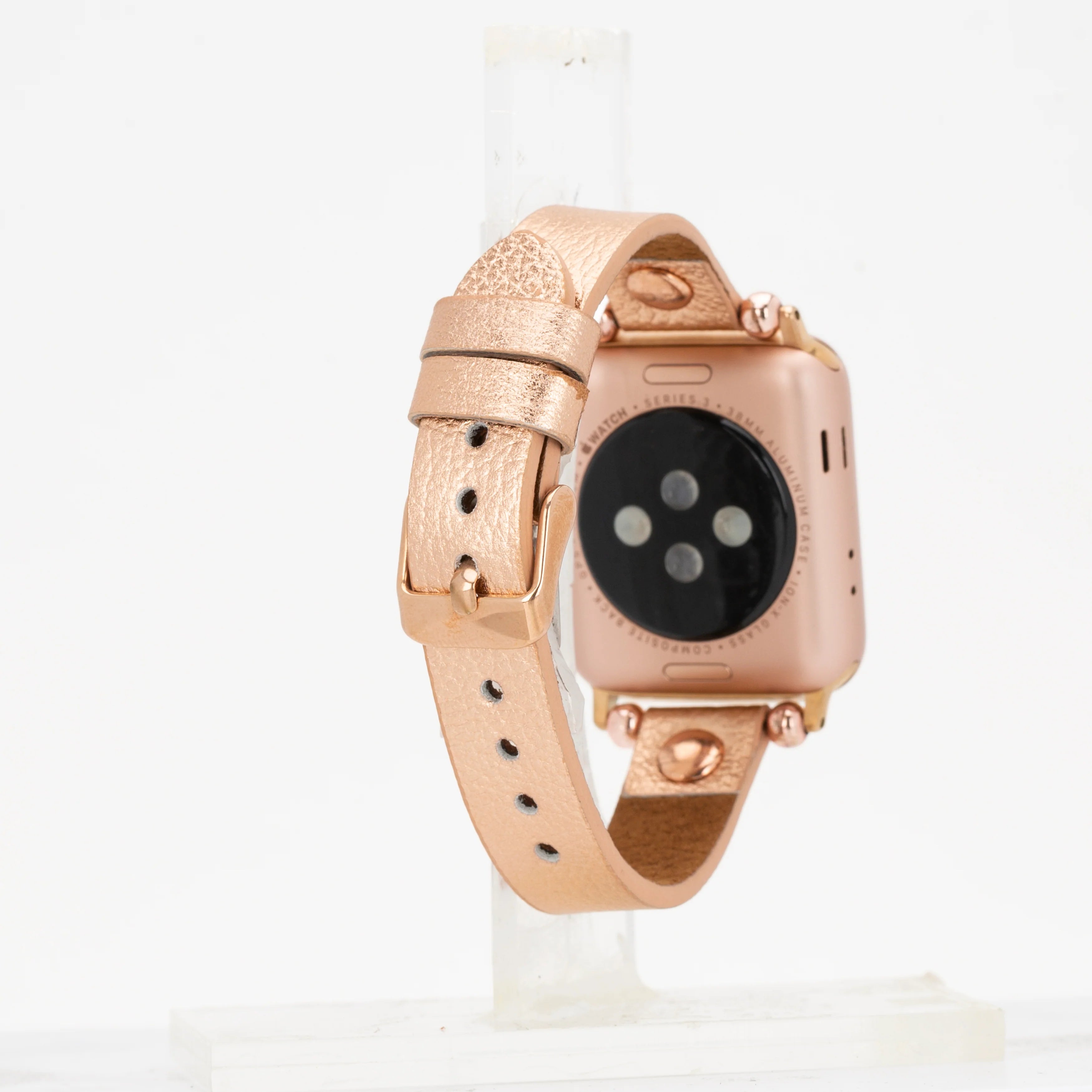 Ferro Rose Gold Trok Style Leather Apple Watch Bands