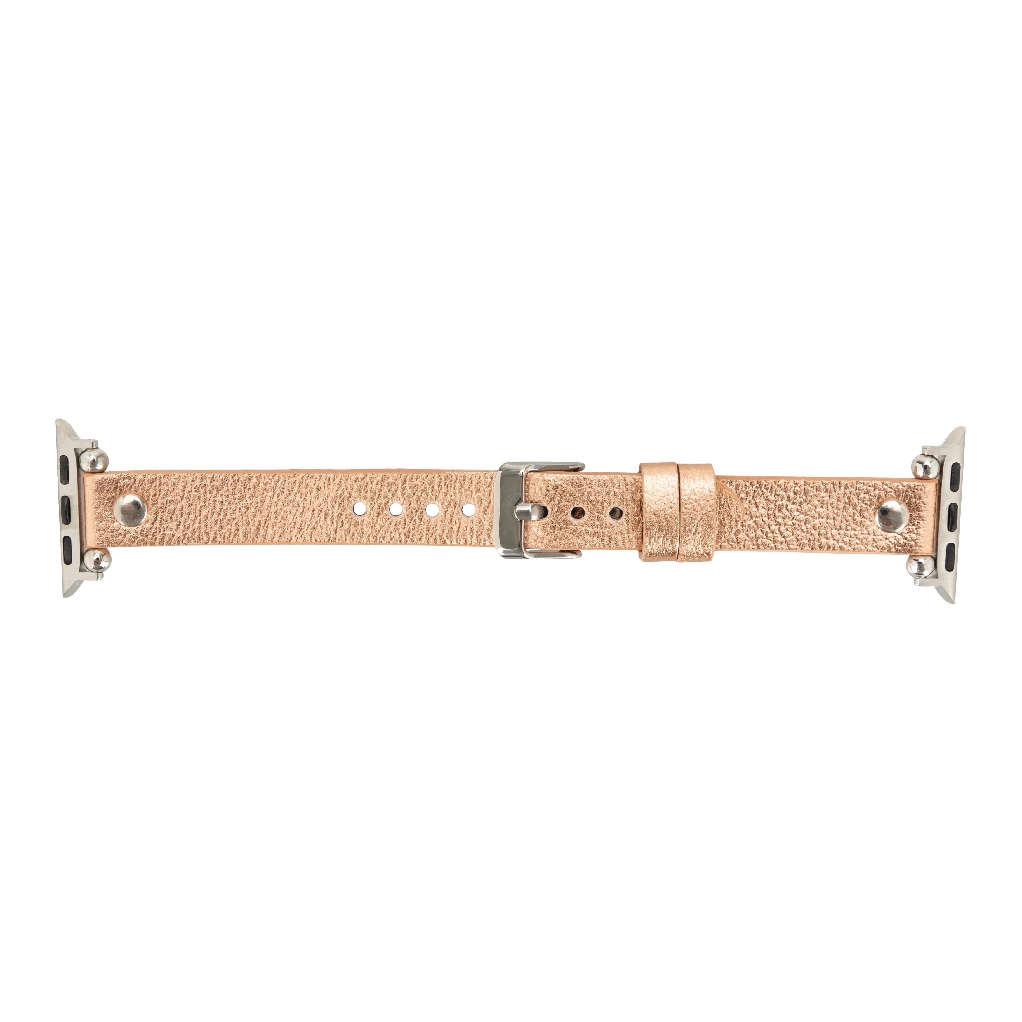 Ferro Silver Trok Style Leather Apple Watch Bands