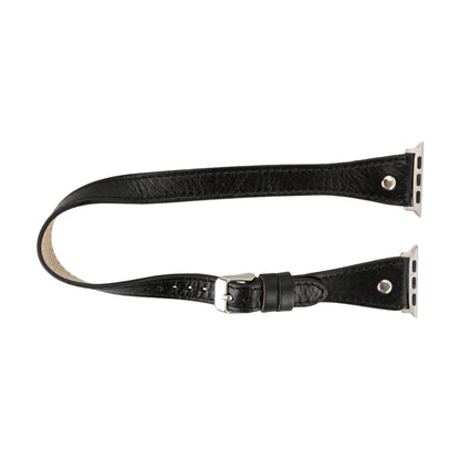 Double Tour Slim Hector Silver Trok Style Leather Apple Watch Bands