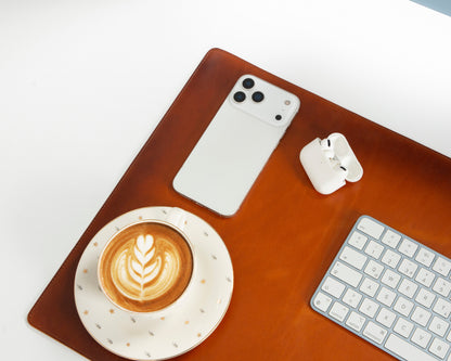 Tavolo Lined Leather Desk Mat - Medium