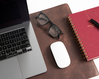 Tavolo Lined Leather Desk Mat - Small