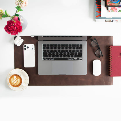 Tavolo Lined Leather Desk Mat - Small