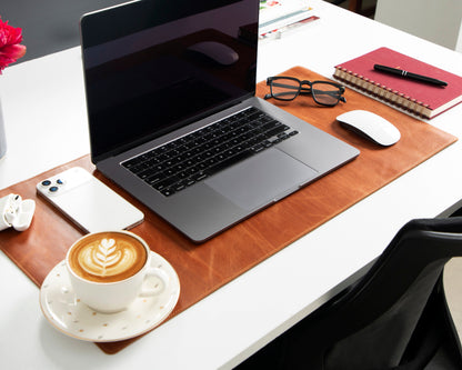 Tavolo Lined Leather Desk Mat - Small