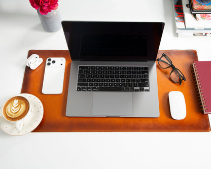 Tavolo Lined Leather Desk Mat - Small