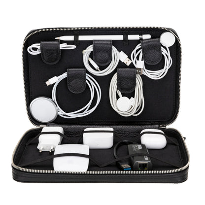 Travel Leather Cable Organizer