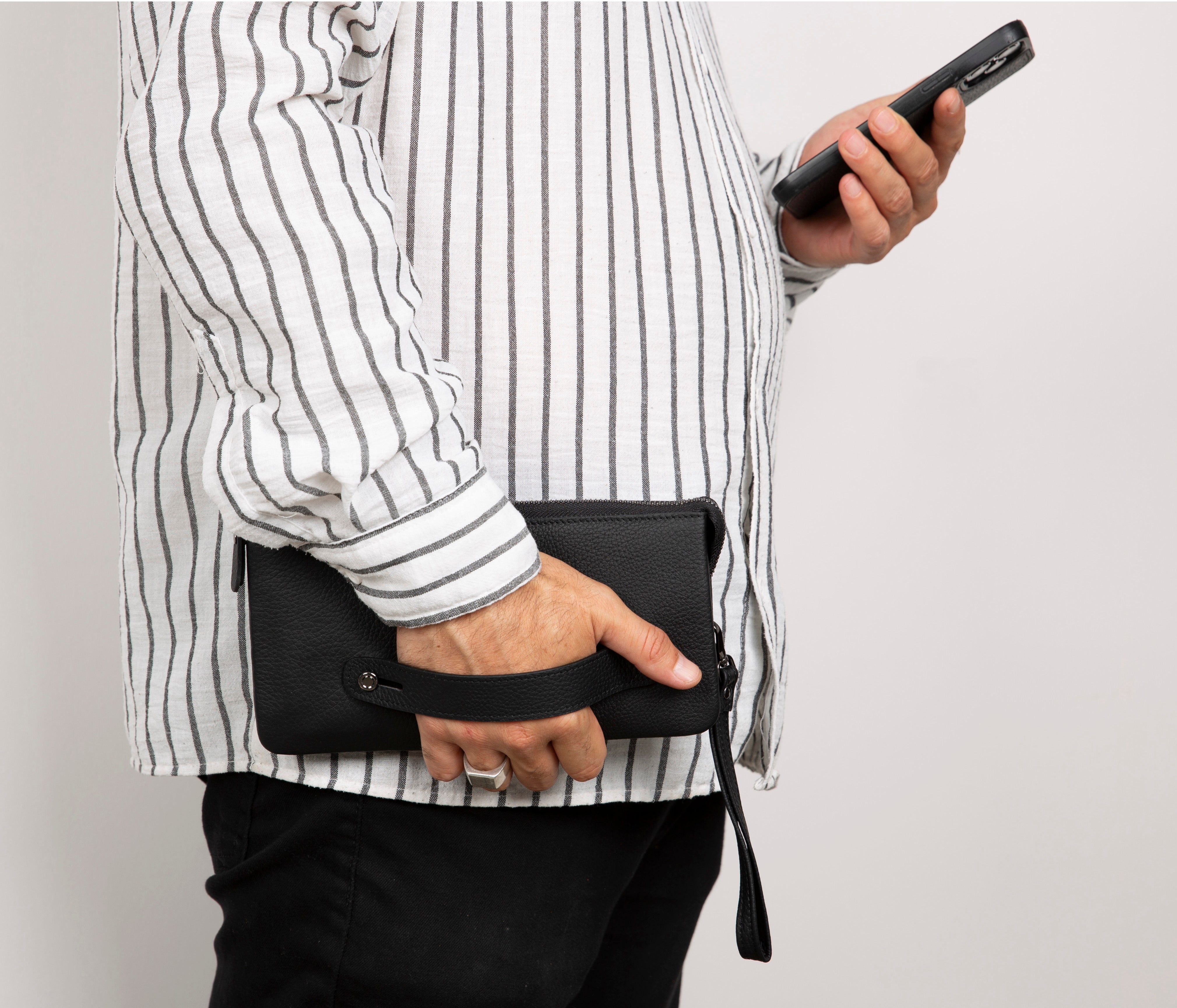 Maesta Leather Clutch Bag