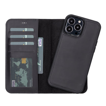 Liluri iPhone 13 Pro Detachable Leather Wallet Case