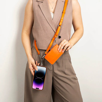 FlexGo Leather Phone Strap & Wallet Set – Clip-On Flex