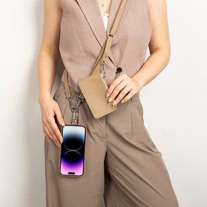 FlexGo Leather Phone Strap & Wallet Set – Clip-On Flex