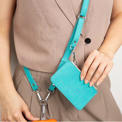 FlexGo Leather Phone Strap & Wallet Set – Clip-On Flex