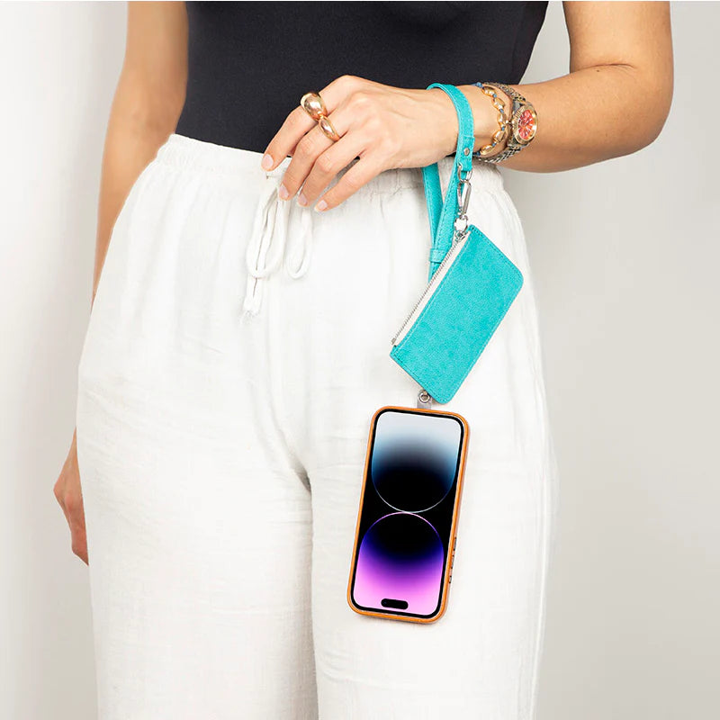 FlexGo Leather Phone Strap & Wallet Set – Clip-On Flex