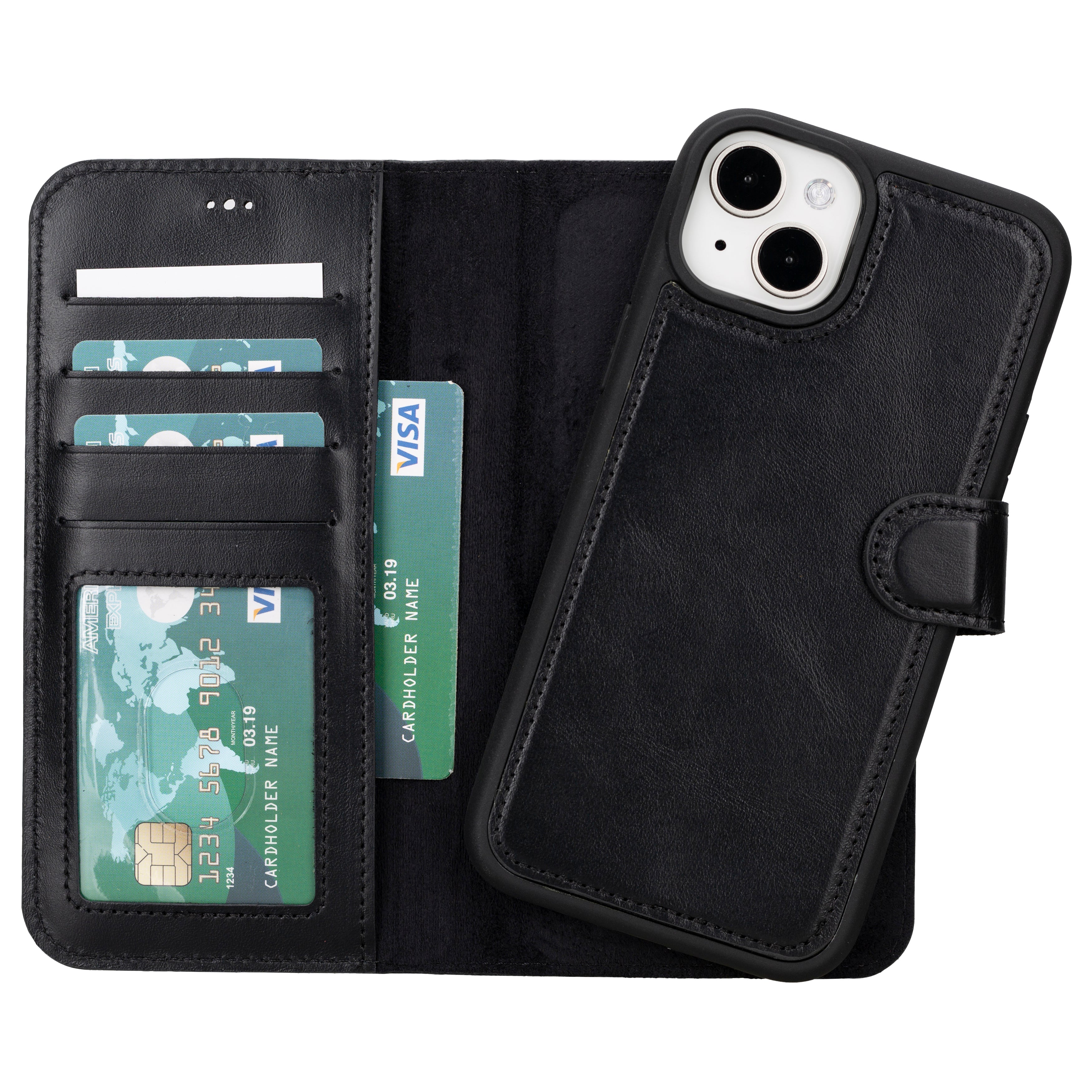 Magic iPhone 16 Series Detachable Genuine Leather Case