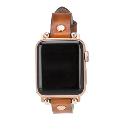 Ferro Rose Gold Trok Style Leather Apple Watch Bands