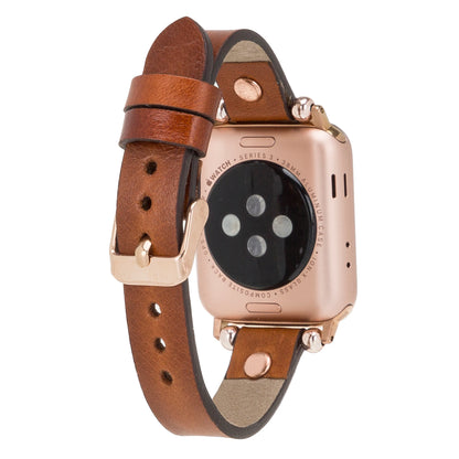 Ferro Rose Gold Trok Style Leather Apple Watch Bands