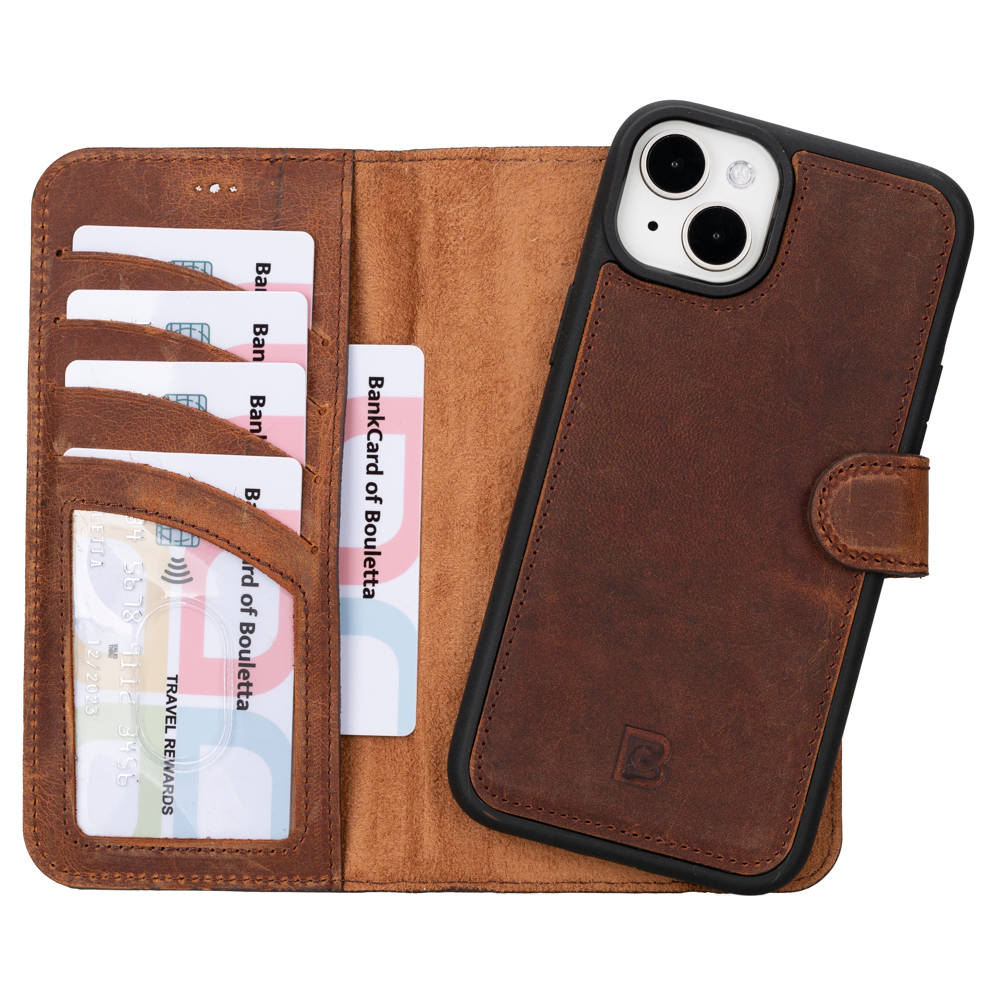 iPhone 16 Series Detachable Leather Wallet Case - The Stitched Cow