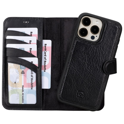 iPhone 16 Series Detachable Leather Wallet Case - The Stitched Cow