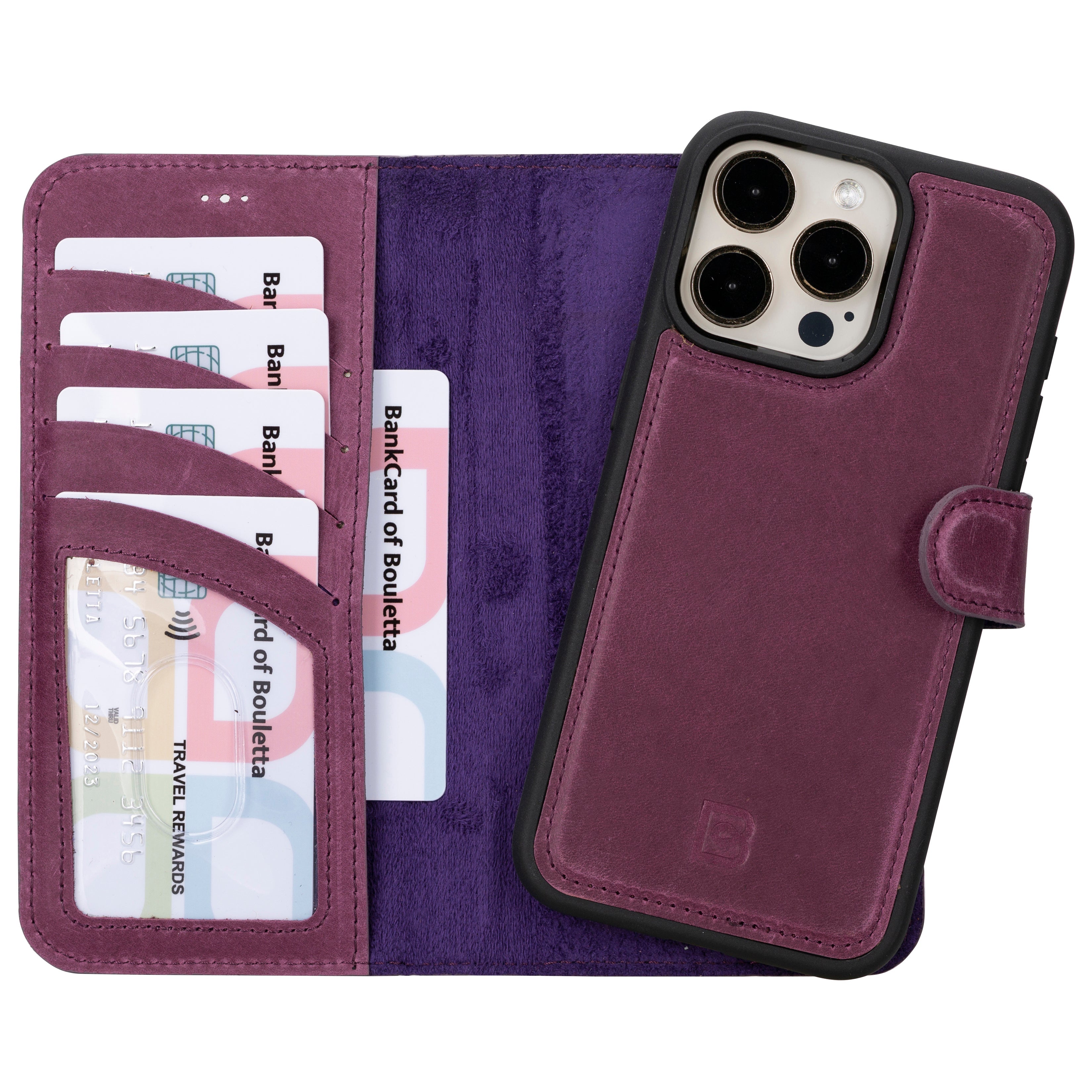 iPhone 16 Series Detachable Leather Wallet Case - The Stitched Cow