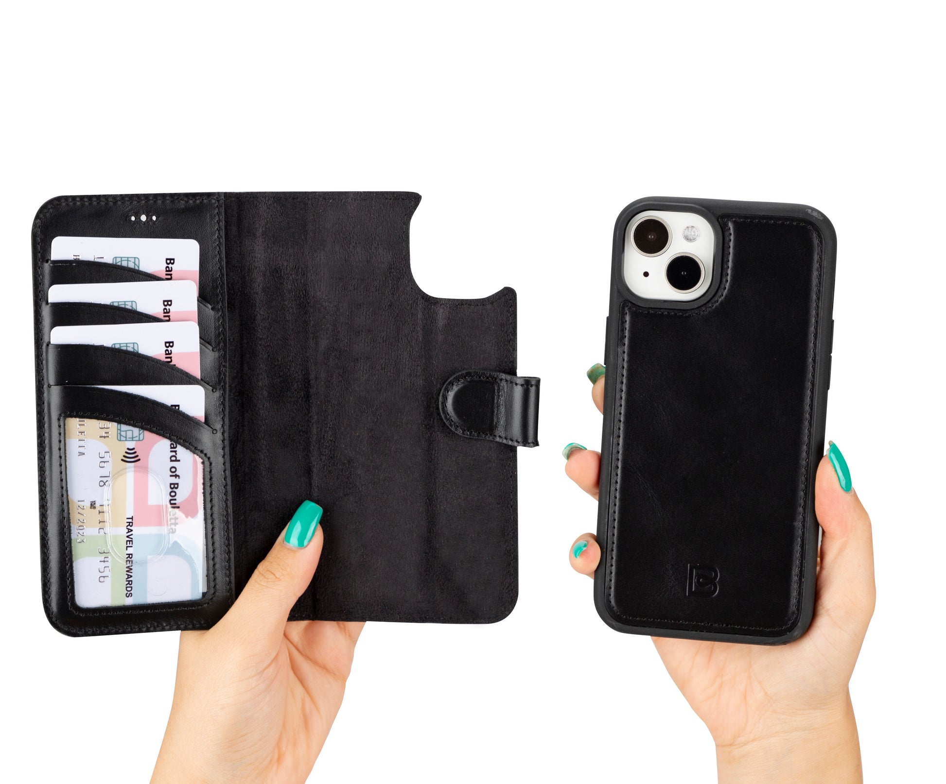 iPhone 16 Series Detachable Leather Wallet Case - The Stitched Cow