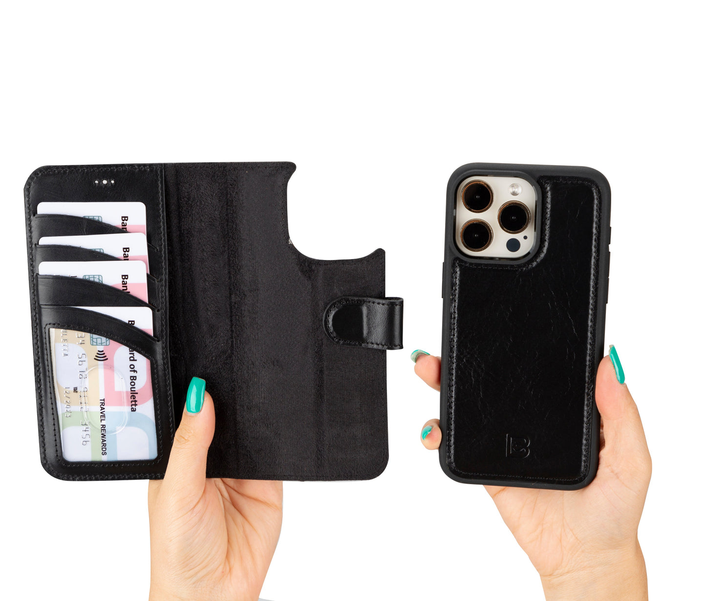 iPhone 16 Series Detachable Leather Wallet Case - The Stitched Cow