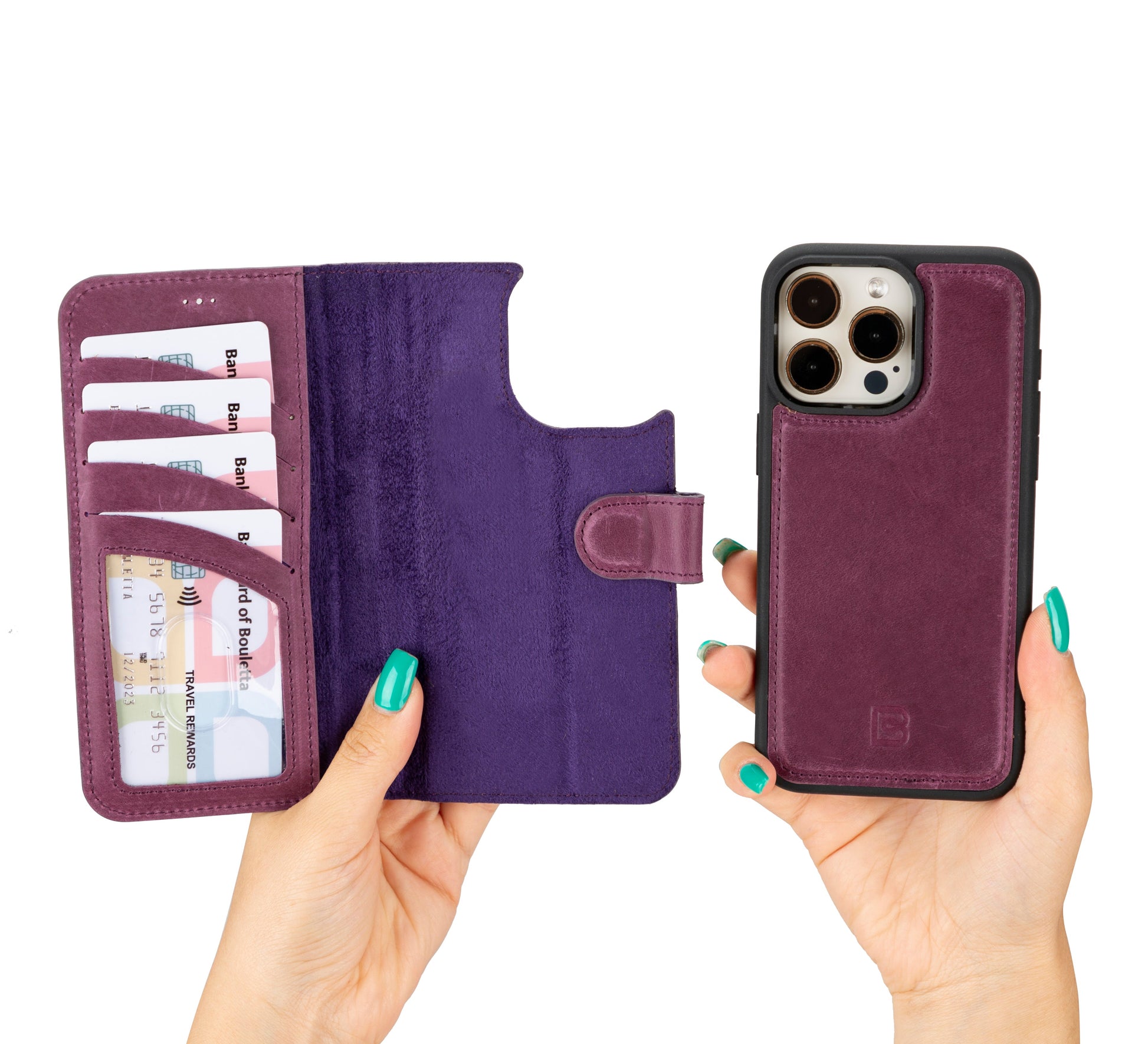 iPhone 16 Series Detachable Leather Wallet Case - The Stitched Cow