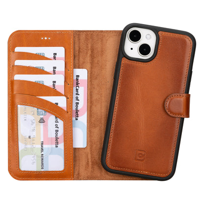 iPhone 16 Series Detachable Leather Wallet Case - The Stitched Cow