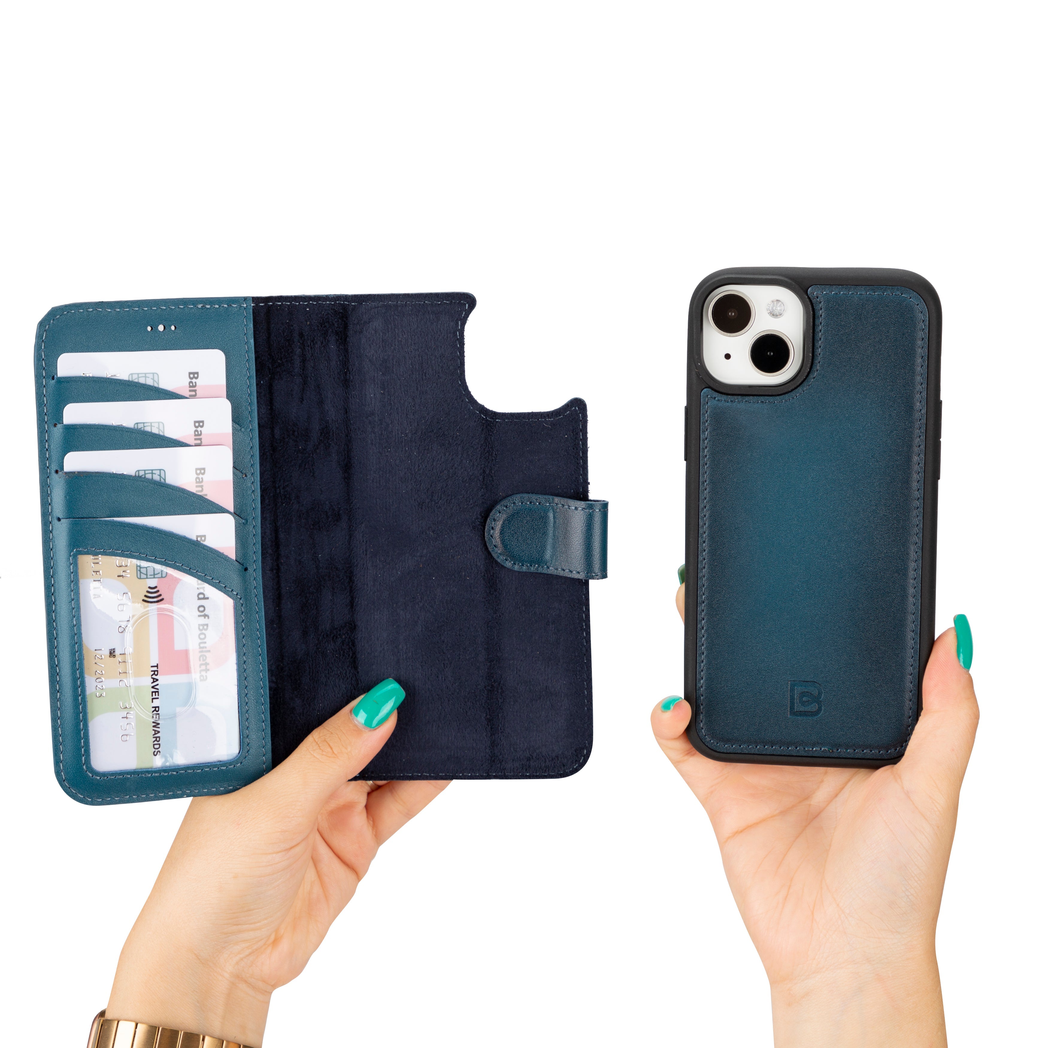 iPhone 16 Series Detachable Leather Wallet Case - The Stitched Cow