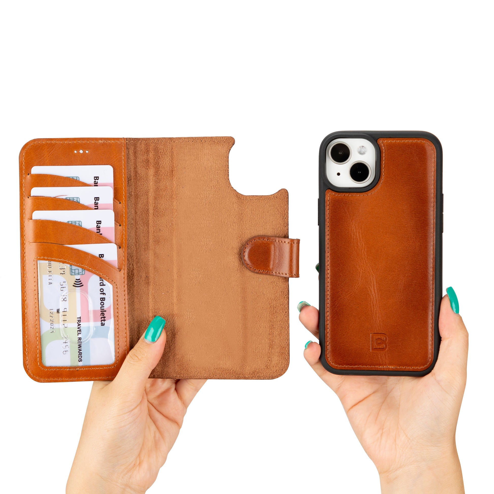 iPhone 16 Series Detachable Leather Wallet Case - The Stitched Cow