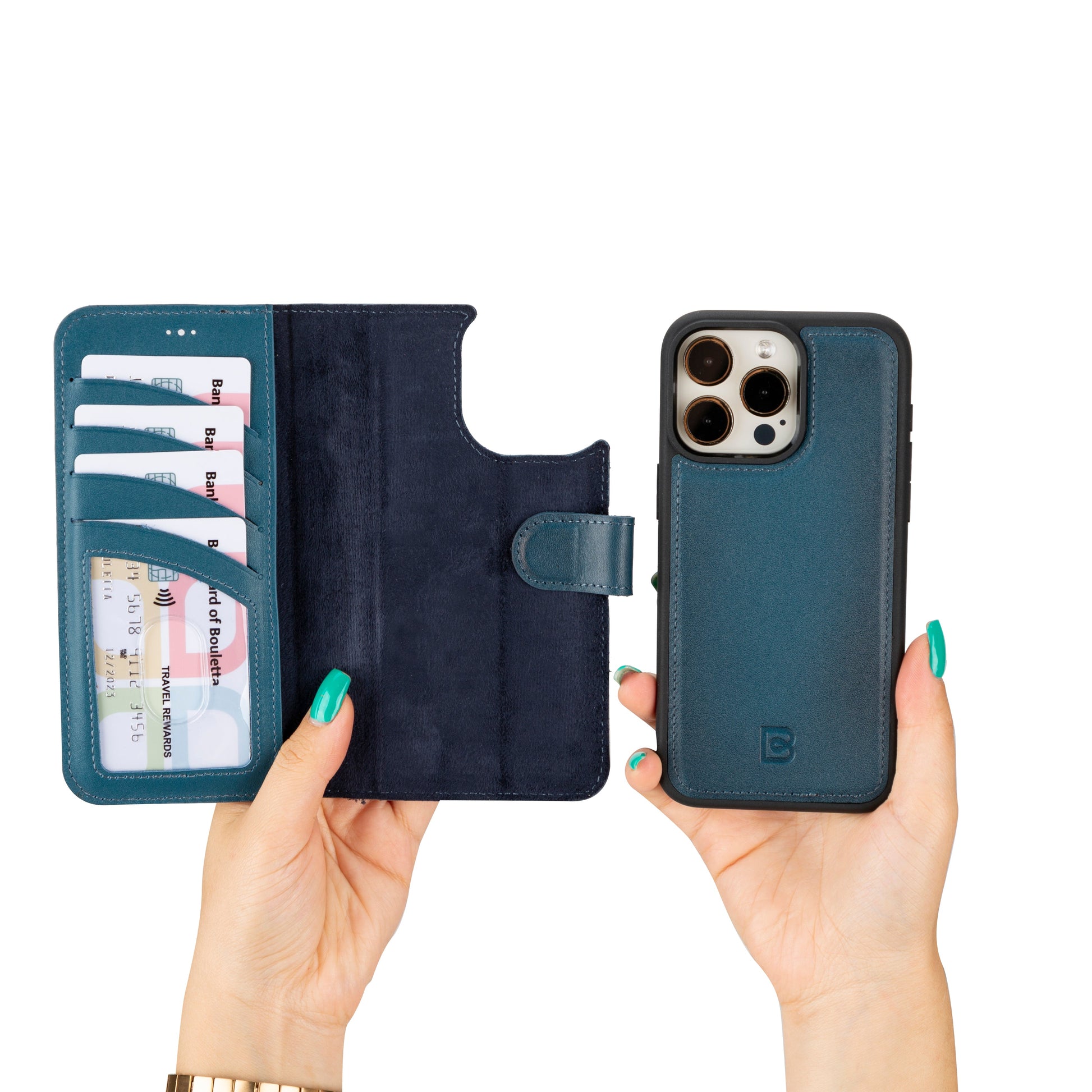 iPhone 16 Series Detachable Leather Wallet Case - The Stitched Cow