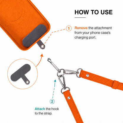 FlexGo Leather Phone Strap & Wallet Set – Clip-On Flex
