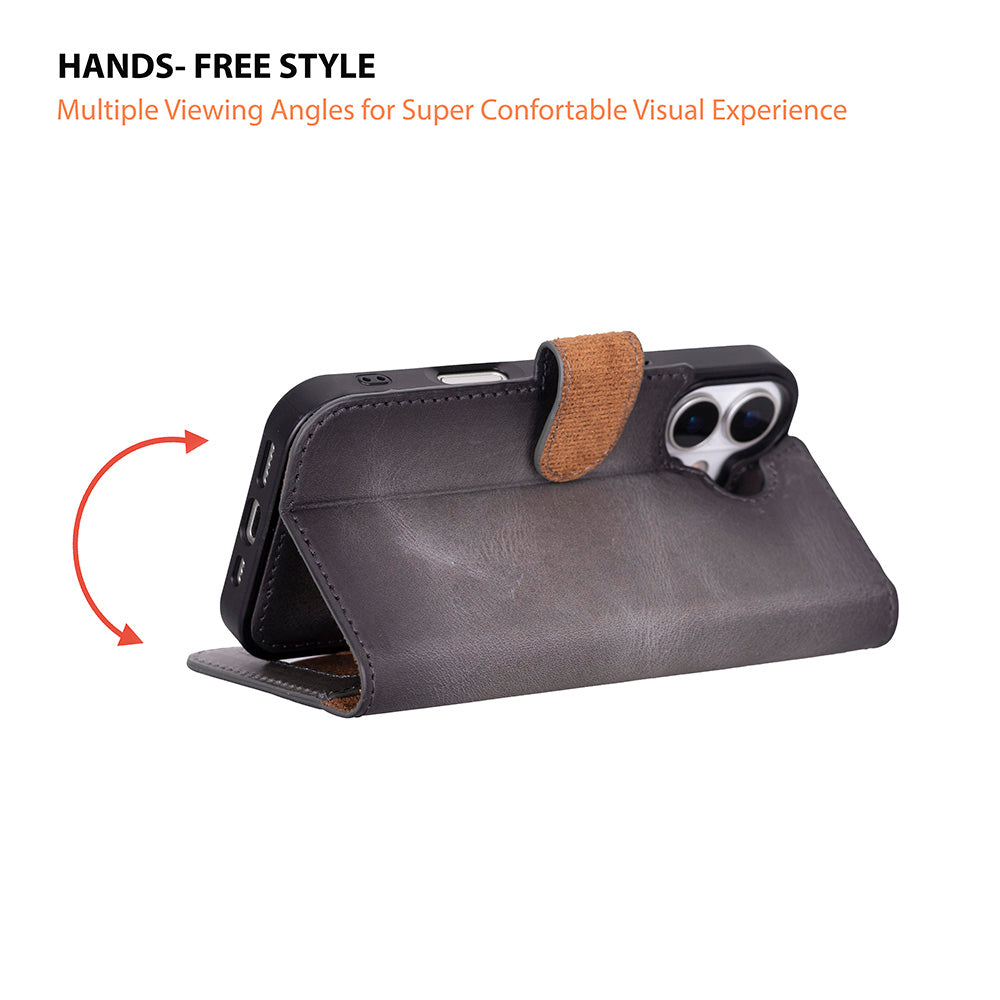 Magic iPhone 17 Detachable Leather Wallet Case