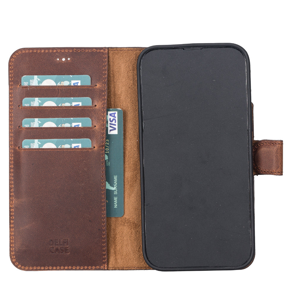 Delfi, Magic Leather iPhone 13 Pro Max Detachable Wallet Case