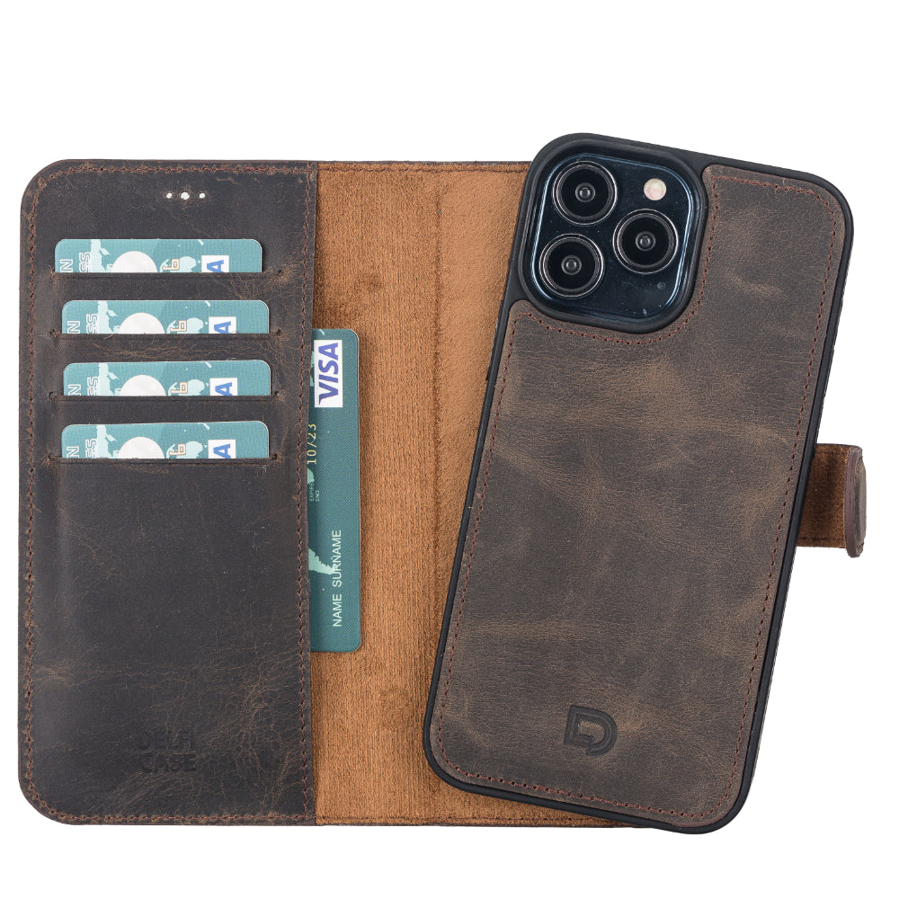 Delfi, Magic Leather iPhone 13 Pro Max Detachable Wallet Case