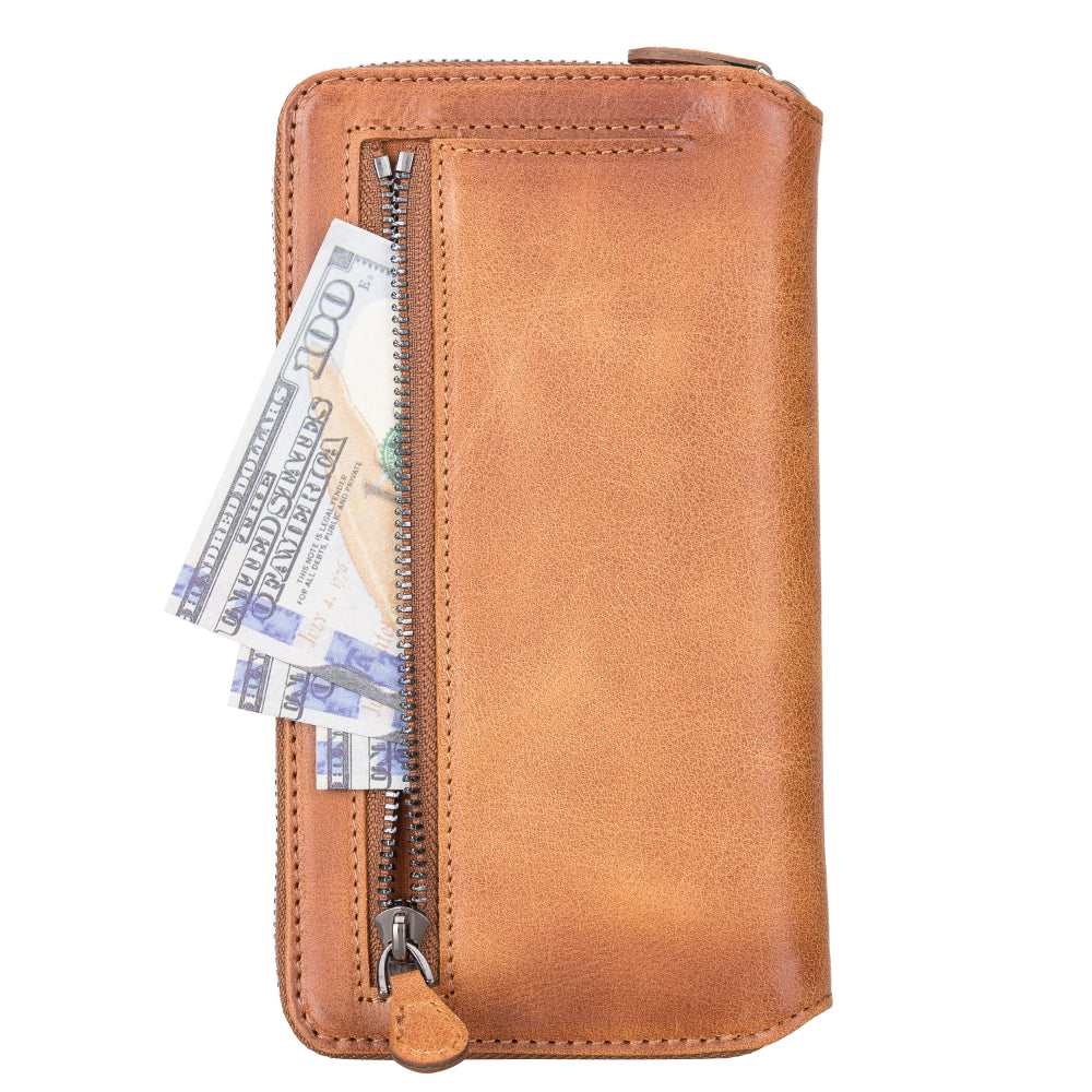 Delfi, Trina iPhone 13 Pro Leather Detachable and Zipper Wallet Case