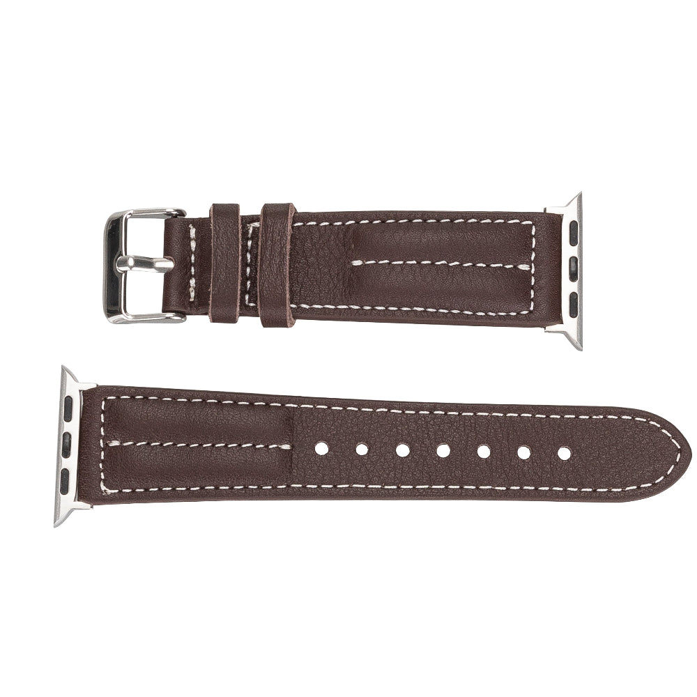 Double Stitched Style Leather Apple Watch Bands