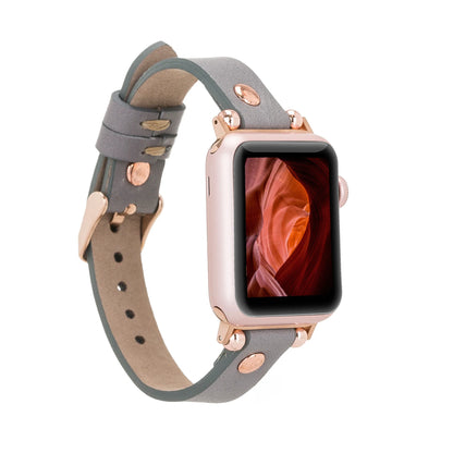 Ferro Rose Gold Trok Style Leather Apple Watch Bands