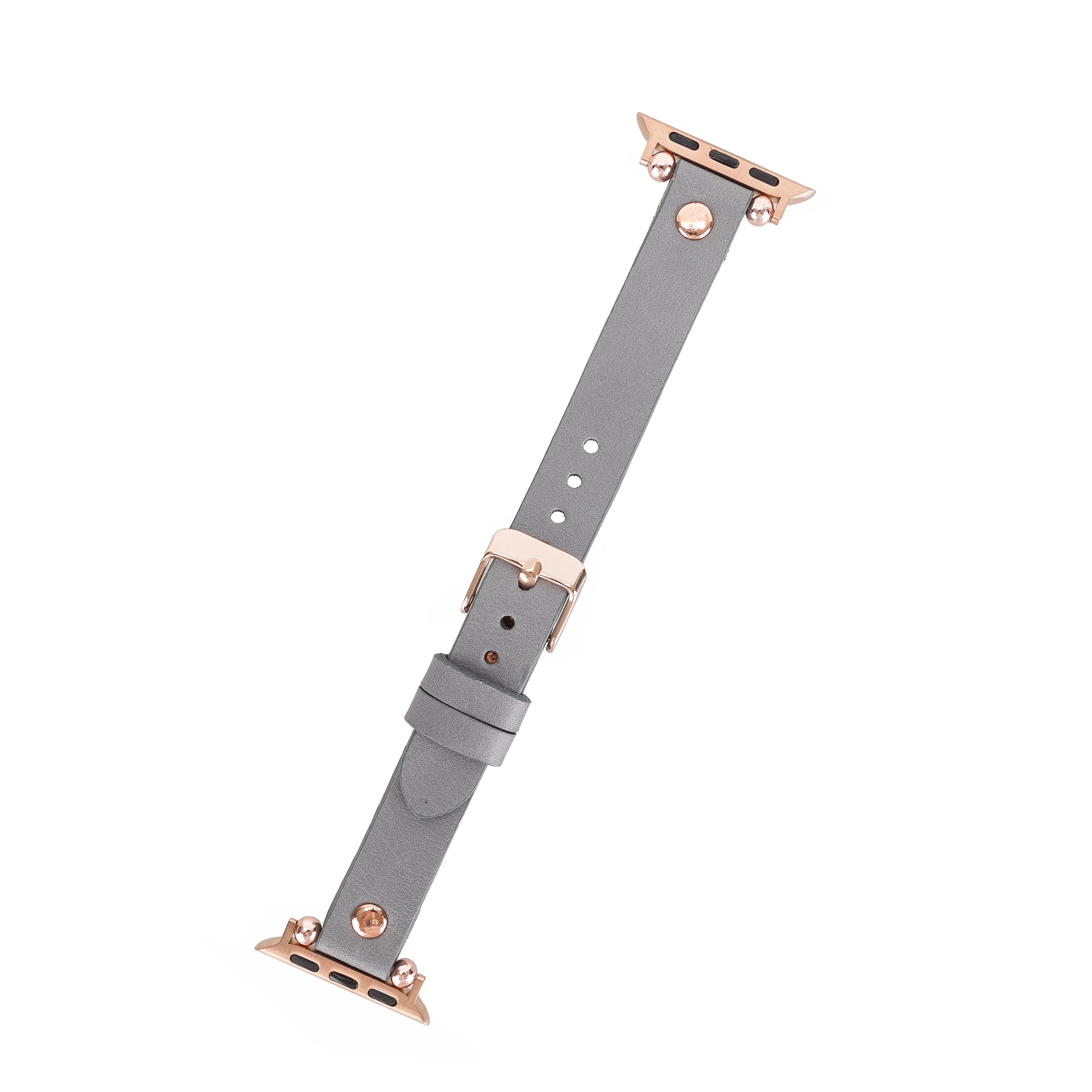 Ferro Rose Gold Trok Style Leather Apple Watch Bands