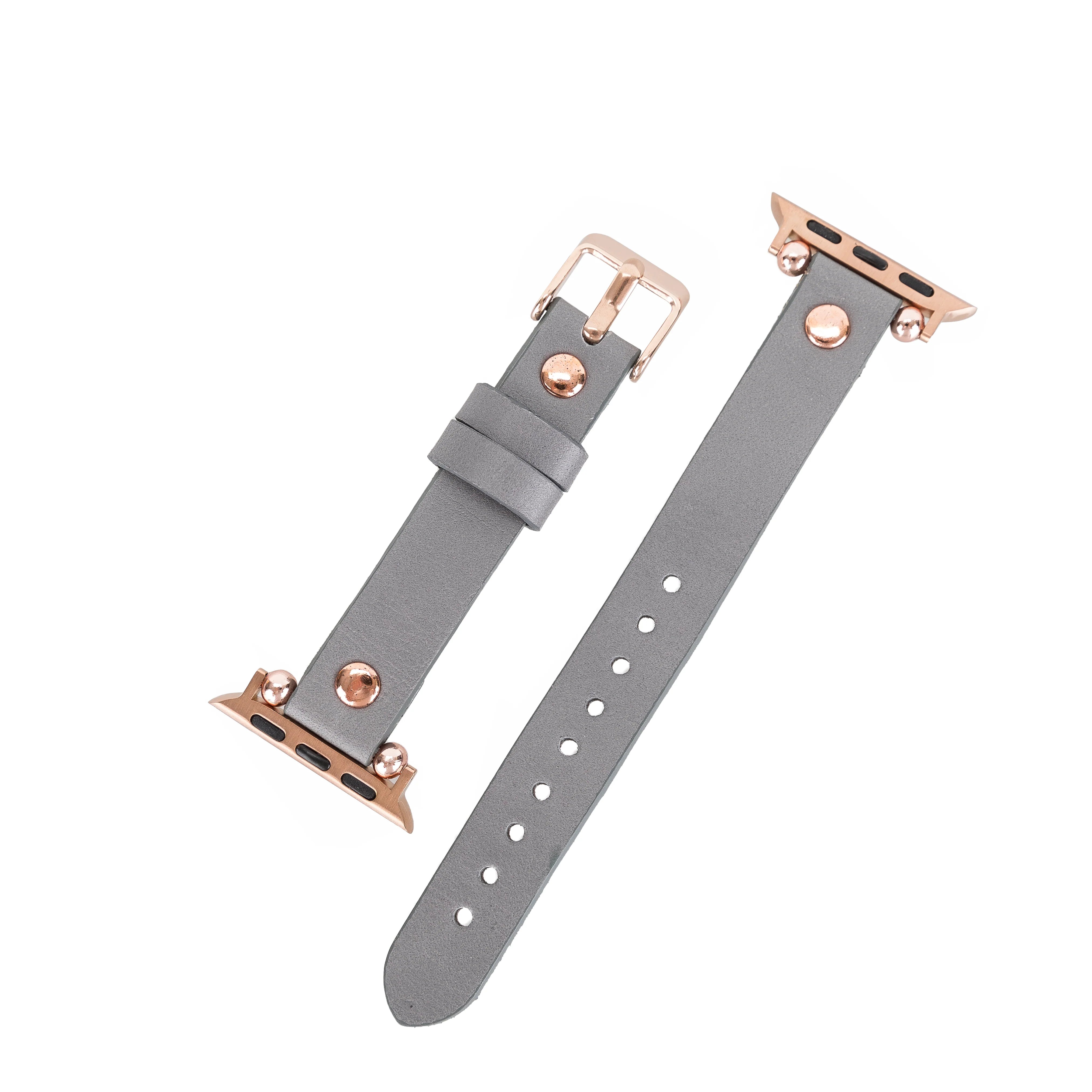 Ferro Rose Gold Trok Style Leather Apple Watch Bands