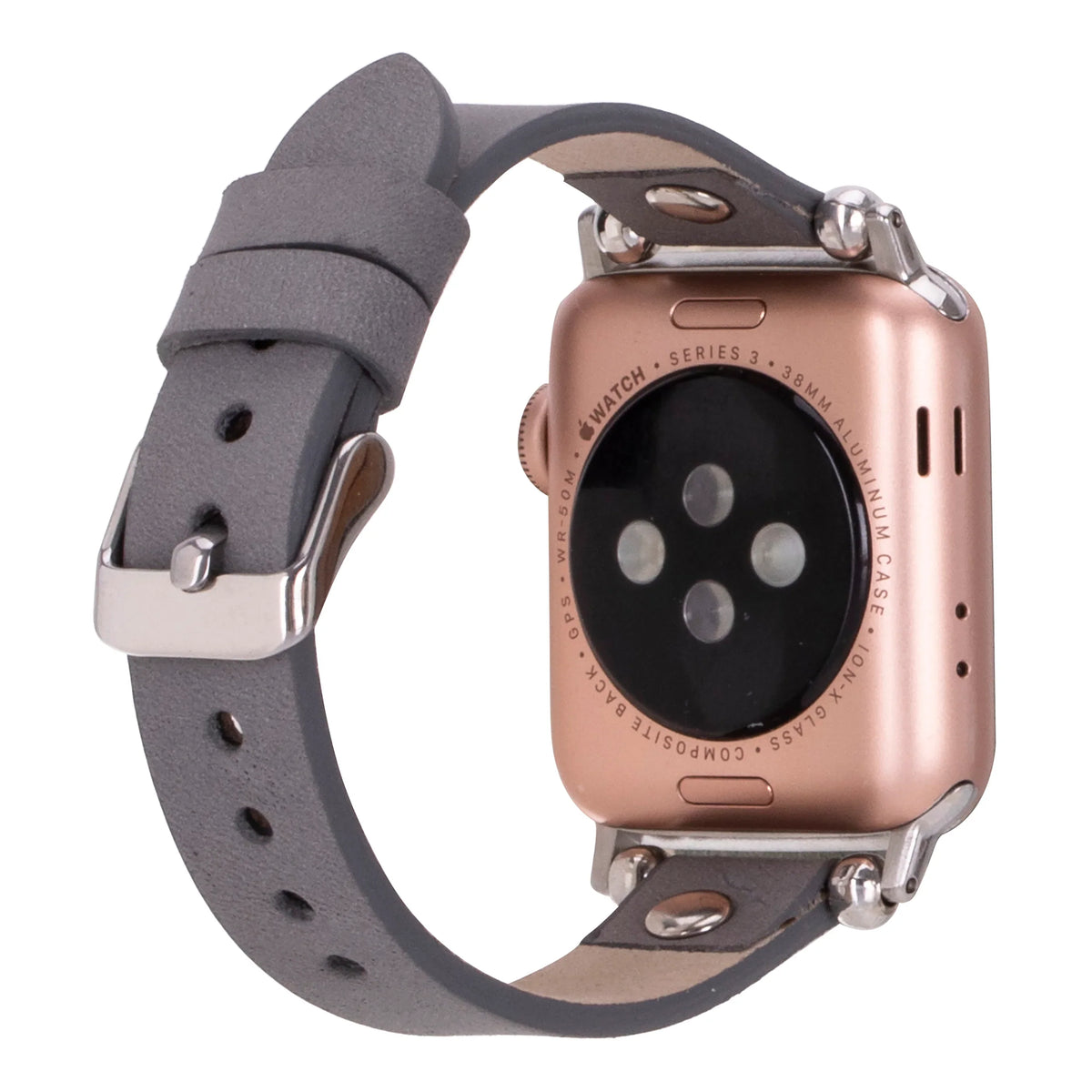 Ferro Leather Apple Watch Band - Silver